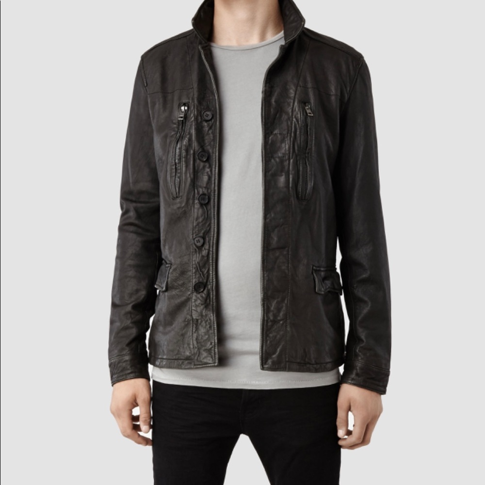 All Saints Melville Leather men’s jacket XS brand new